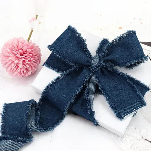 Adornos De Cinta Vaquera. Accesorios De Ropa Azul Oscuro