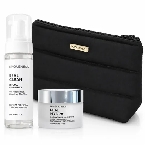 Kit skincare para hombres | Crema hidratante, Limpiador facial y Neceser | Combo para viaje, gimnasio, después de afeitarte