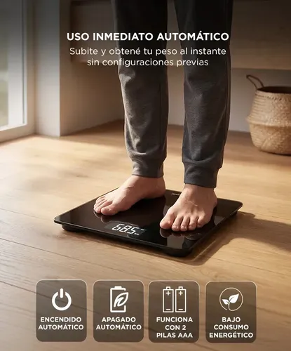 Balanza Digital Gadnic 180 kg Vidrio Reforzado Pantalla LCD