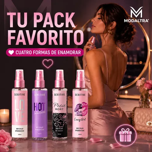 Kit 4 Body Splash Afrodisiacos Con Feromonas Sexitive Mujer