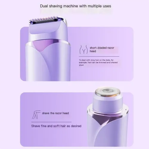 Depiladora Eléctrica Doble Cabeza Para Cuerpo Dreampink