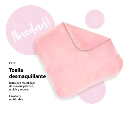 Toalla Desmaquillante Pad Microfibra Rosa Limpieza Facial