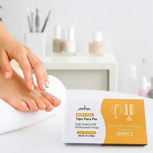Tips Press On Para Pies X500 Paris Night Soft Gel