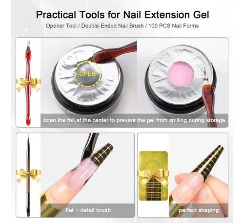Kit Gel Builder Uñas 4 Colores Furtherpretty