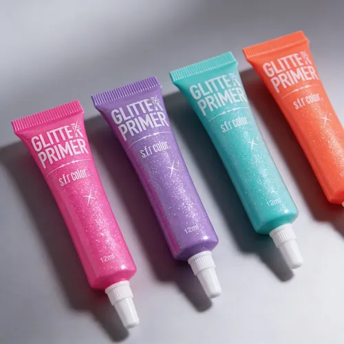 4 Primer Glitter Efecto Fijador Brillo Crema Color
