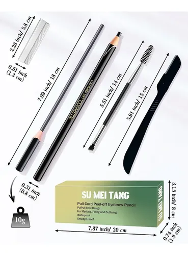 Kit 12 Lápices Impermeables Marrón Para Cejas Y Perfilado