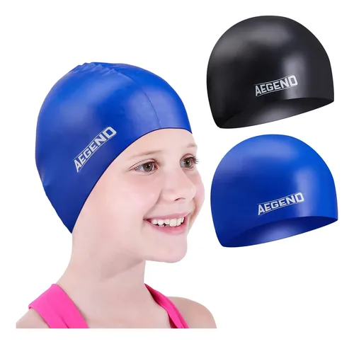 Gorro De Natación Aegend Para Niños, 2 Unidades, De Silicona