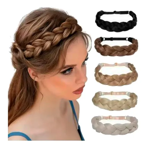 Extensiones Vincha Diadema Trenza De Pelo Elástica Peinado