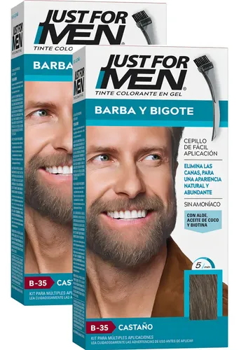 Pack Tintura Gel Just For Men Barba y Bigote Castaño 2 Unidades