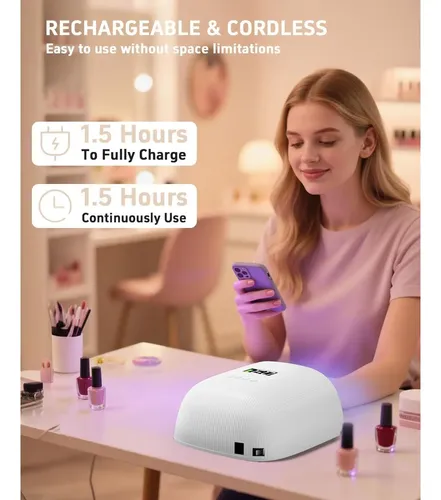 Lámpara Uv Led Meremit 72w Recargable Para Uñas Con Sensor
