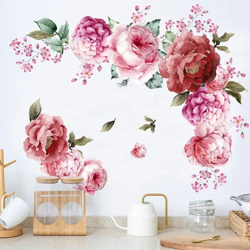 Pegatina Para Pared Mural, Hazlo Tú Mismo, Con Flores