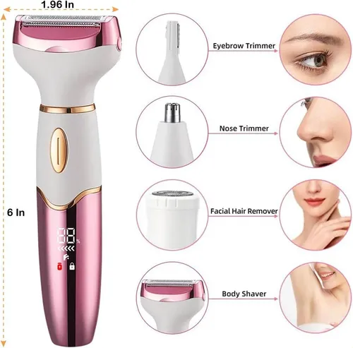 Afeitadora Eléctrica 4 En 1 For Mujer, Depiladora Corporal H