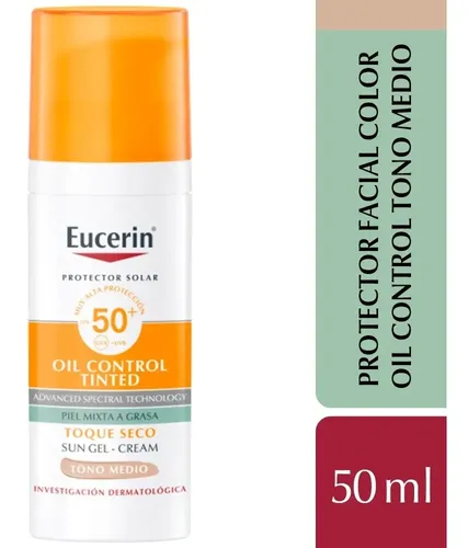 Eucerin Sun Oil Control Protector Solar Facial Tono Medio 50