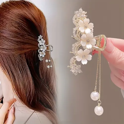 Pinza De Pelo Elegante De Metal Con Borlas De Diamantes De I