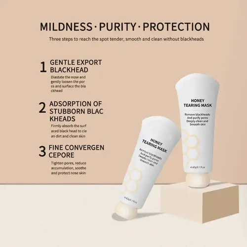 Aj 1×máscara Desgarradora Miel, Máscara Exfoliante, Piel