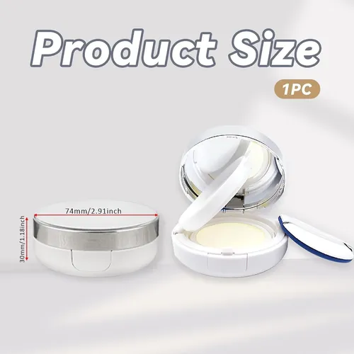 Compacto Para Base Cushion Blanco Plateado Portátil 15g
