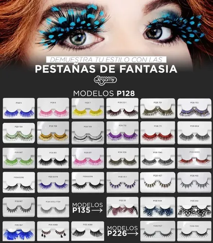 Pestañas Postizas Fantasía De Colores Jessamy P128