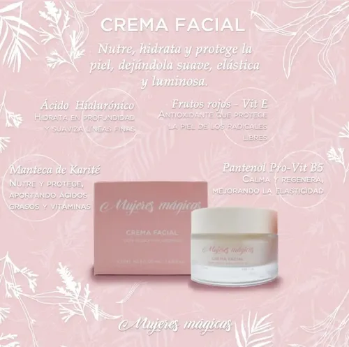 Crema Facial Con Ácido Hialurónico Pantenol Mujeres Mágicas