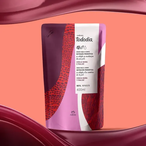 Recambio de hidratante corporal Natura Tododia Cereza Negra y Praliné 400ml