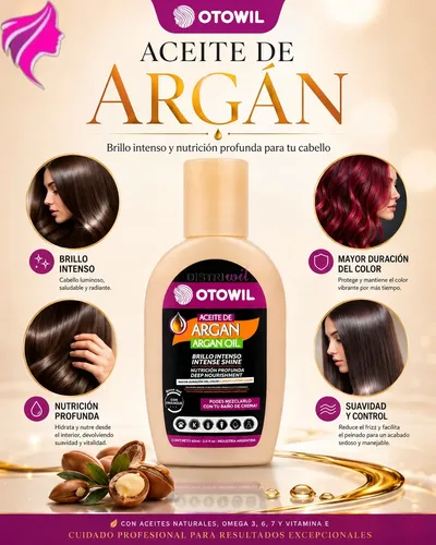 Aceite De Argan Capilar Frasco X60ml Otowil Nutricion Brillo