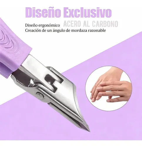 Kit Manicura Profesional 5 Piezas Cortaúñas Purple
