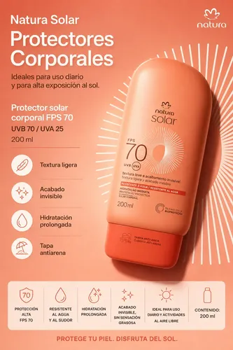 Kit X2 Protector Solar Natura Fps 70 Y Fps 50 Corporal 200ml