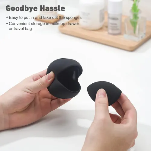 Bezox Esponja De Maquillaje Con Estuche Silicona Sin Látex