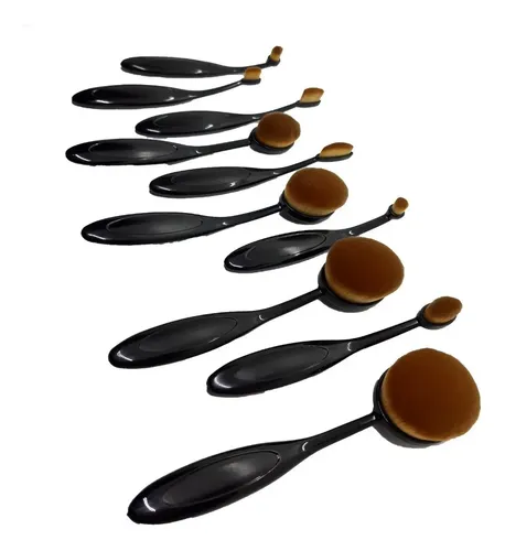Set De Brochas Y Pinceles Oval X 10 Profesional En Caja
