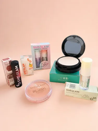 Set Maquillaje Completo Polvo Compacto Labial Rubor