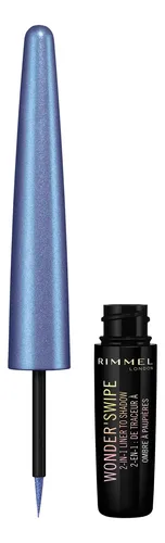 Delineador líquido Rimmel London Wonder’Swipe color crave me con acabado metalizado
