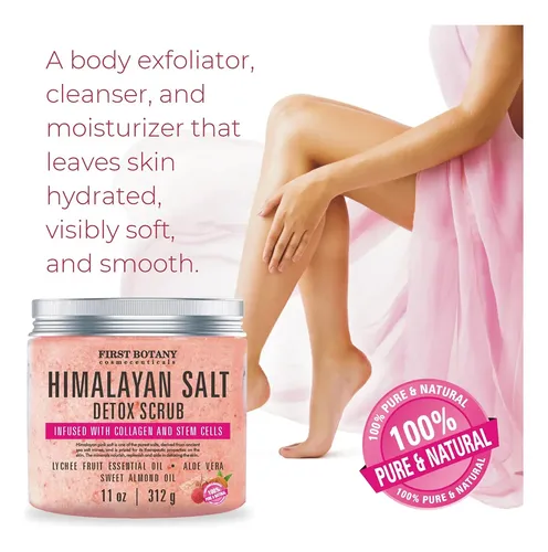 Exfoliante Corporal De Sal Himalaya First Botany Con Colágen
