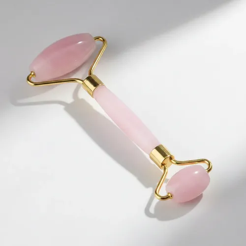 Rodillo Piedra Jade Rosa Masajeador Facial