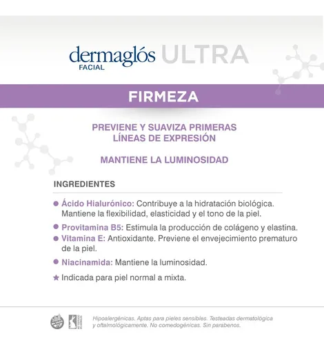 Crema Dermaglós Hidratante De Día Fps30 Ultra Firmeza X50g