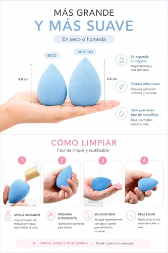 Set X16 Esponjas Y Almohadillas Maquillaje En Frasco Surtida