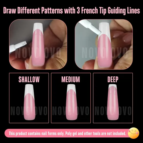 Nail Dual Forms Novo Ovo, Forma Cuadrada, Cónica, Para Polig