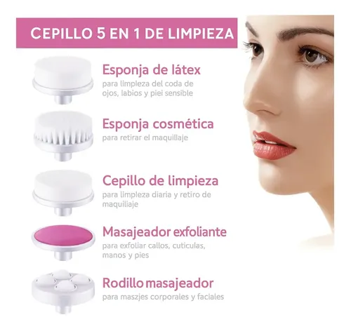 Cepillo Facial Limpieza Profunda 5 En1 Masajeador Exfoliante