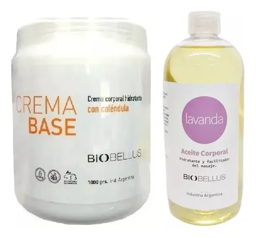 Crema Base Masajes 1kg + Aceite Lavanda 500ml – Biobellus Tipo De Envase Pote