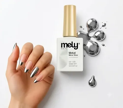 Esmalte Semipermanente Metal Mirror Silver Mely Uv/led 12ml