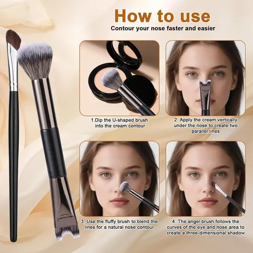Juego De 3 Pinceles De Maquillaje Boxob Para Contorno Facial