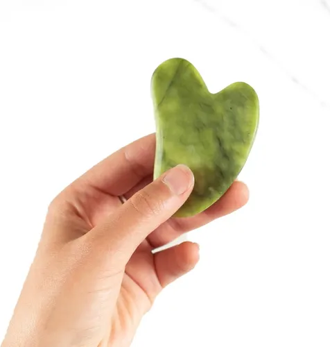 Gua Sha Jade Verde Masaje Facial Antiedad Cuello