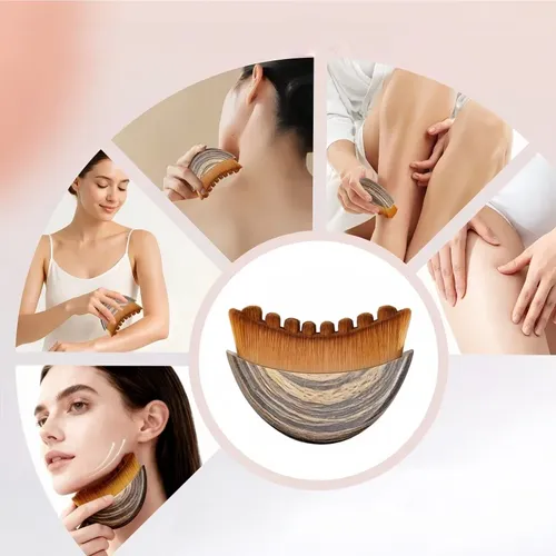 Cepillo Corporal Linfático Exfoliante Jawline Sculpting, Paq Marrón