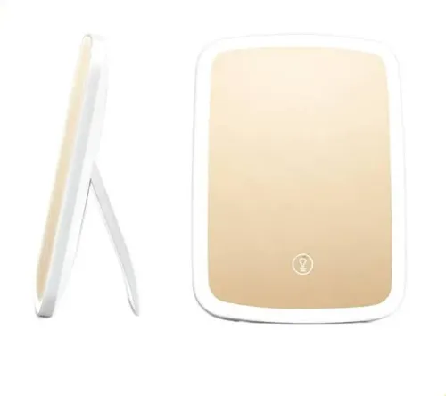 Espejo Maquillaje Led Plegable Portátil Estilo Ins