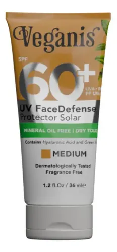 Veganis Protector Solar Facial Fps60 Tono Medio 36ml