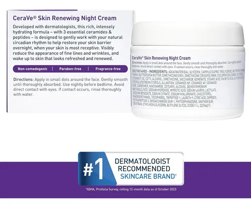 Cerave Night Cream Renovacion Celular Peptidos+ Hialuronico