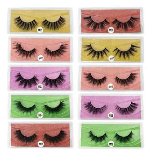 20 Pares De Pestañas Gruesas Visón Pestañas Postizas Natural