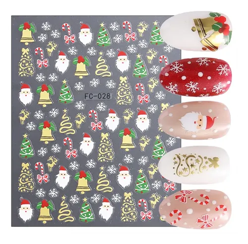 Pegatinas Navideñas Para Decoración De Uñas Wfbbkp Con Forma