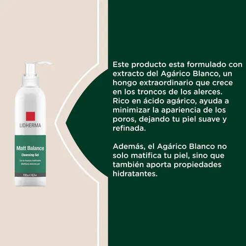 Gel De Limpieza Facial Lidherma Matt Balance Piel Grasa