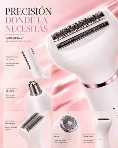 Depiladora Mujer 5 En 1 Fácil Uso Recargable Usb Cabezales