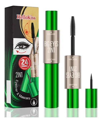 Rímel Pestañas Volumen Con Lápiz Delineador, 24h Waterproof