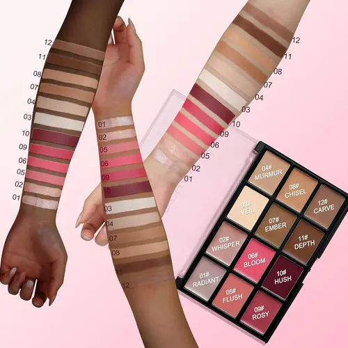 Paleta Multifuncional O’chain 12 Colores Crema